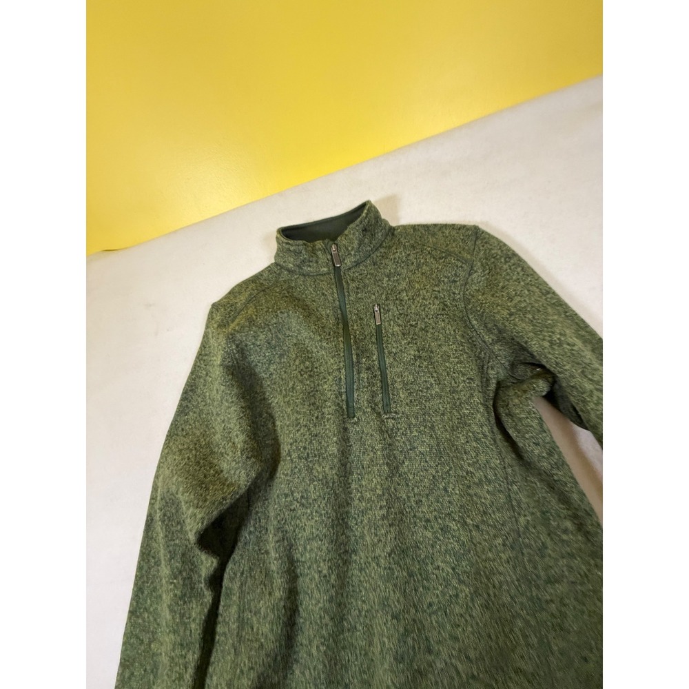 Woolrich‎ Mens Quarter Zip Fleece Pullover Heathered Green Sweater Large 5950